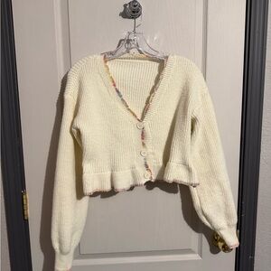Cream Button-Up Women's Sweater